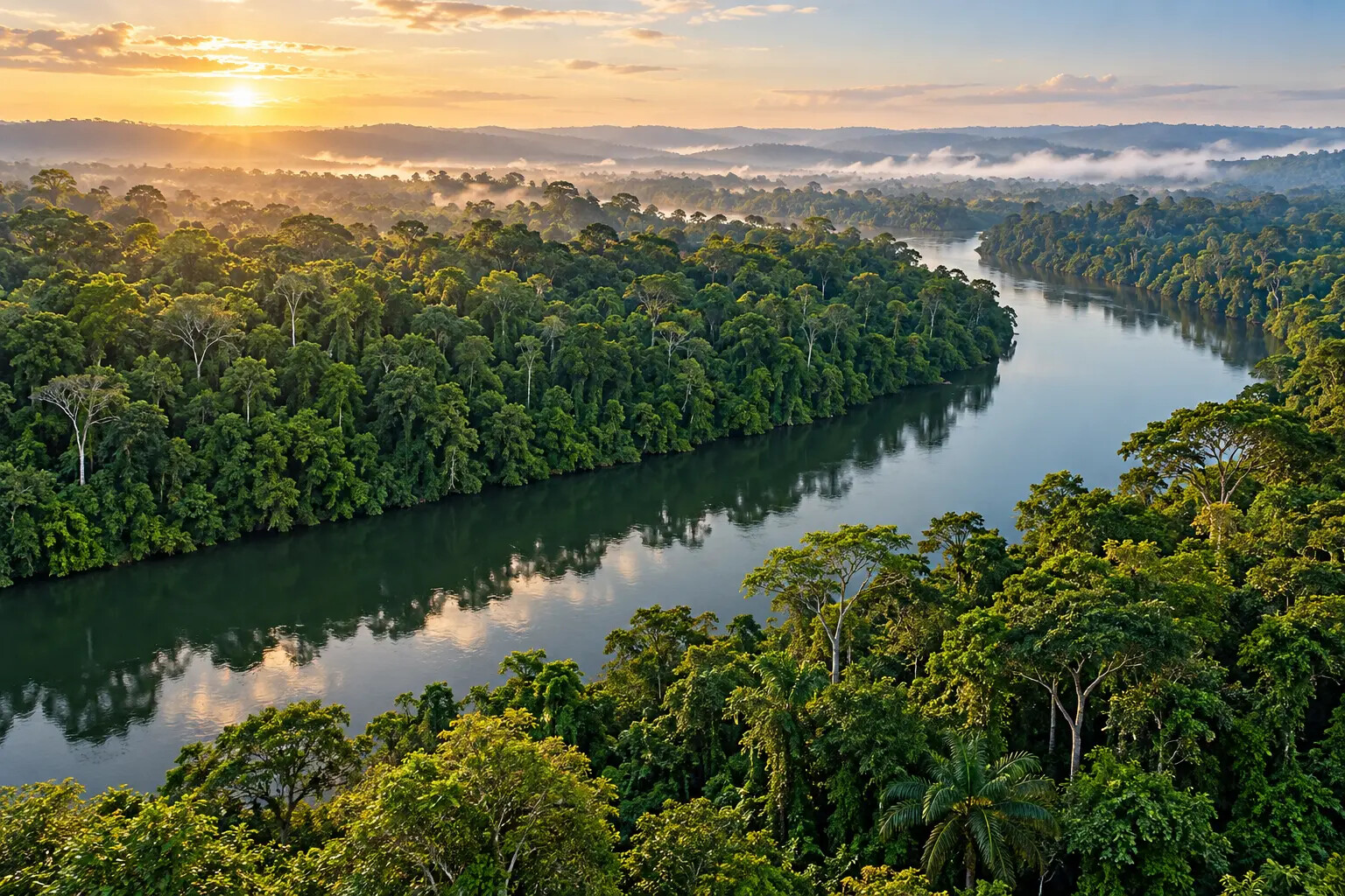Paisagem ilustrativa da floresta amazônica conservada